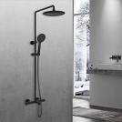 Душевая стойка термостатическая с изливом Vincea Desire VSFS-1D1TMB, цвет чёрный матовый