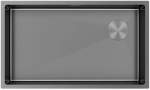 Мойка кухонная 740*440 Paulmark NEXT-SKEW 74 UNI, PM887444-GM Gun Metall (вороненая сталь)