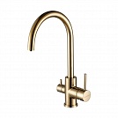 Смеситель для кухни с переключателем для фильтра Paulmark Essen Es213211-G цвет золото
