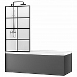 Шторка на ванну поворотная 80см REA LAGOS-1 REA-K4570 Black matte (чёрный матовый)