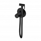 Смеситель скрытого монтажа термостатический с гигиеническим душем Oliveeka Matte Black (чёрный матовый)