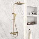 Душевая стойка Vincea Cube VSFS-1C1BG, брашированное золото