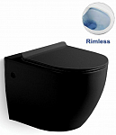 Унитаз подвесной Vincea Globo VT1-14MB безободковый, ультратонкое soft-close сиденье, черный матовый