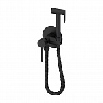 Смеситель скрытого монтажа с гигиеническим душем Oliveeka OL-829902-MB Black Matte (чёрный матовый)