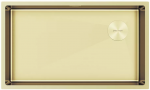 Мойка кухонная 740*440 Paulmark NEXT-SKEW 74 UNI, PM887444-LG Brushed Gold Light (брашированное золото светлое)