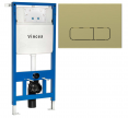Инсталляция для подвесного унитаза Vincea VIS-601, с клавишей смыва VFP-002BG, цвет брашированное золото