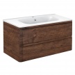 Мебель для ванной Vincea Vico 1000 R.Wood с белой раковиной