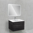 Мебель для ванной Vincea Vico 800 Carbone (цвет чёрное дерево) с белой раковиной