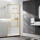 Душевая перегородка Vincea 800×2000 Walk-In HC Art.VSW-1HC800CFBG, брашированное золото, стекло прозрачное/рифленое