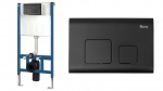 Инсталляция для унитаза Rea F Black mat с клавишей, цвет чёрный матовый