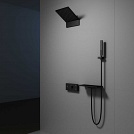 Душевая термостатическая система скрытого монтажа c изливом Vincea Futura VSFW-2F11TMB, цвет чёрный матовый