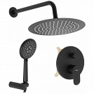 Душевая система скрытого монтажа REA Hyper REA-P2002, чёрный матовый