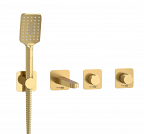 Смеситель для ванны скрытого монтажа WasserKRAFT Schunter A8251.306.308.285.194.201 Brushed Gold (брашированное золото)
