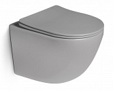Унитаз подвесной Vincea Tornado Globo VT1-14STMG безободковый, ультратонкое soft-close сиденье, серый матовый