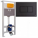 Комплект OLI 879235pKA03: Инсталляция пневматическая OLI 120 ECO c клавишей KARISMA черный soft-touch