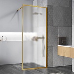 Душевая перегородка Vincea Walk-In HP 800*2000 VSW-1HP800FLBG, брашированное золото, стекло рифленое