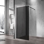 Душевая перегородка Vincea Walk-In VSW-1H900CGB, 900*2000 цвет черный матовый, стекло тонированное