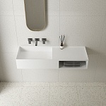Раковина тумба Vincea 800*400 из искусственного камня Solid Surface, подвесная, цвет белый матовый