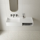 Раковина тумба Vincea 800*400 из искусственного камня Solid Surface, подвесная, цвет белый матовый