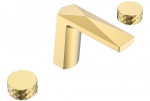 Смеситель для раковины на 3 отверстия Boheme Venturo Gold 150-G-DIAMOND (золото)