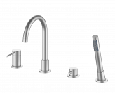 Смеситель на борт ванны врезной OLIVEEKA Y OL-669017-BN Brushed Nickel (никель брашированный)