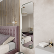 Зеркало в раме с закруглёнными углами GENGLASS KUVINO M, 150 х 50 см хром