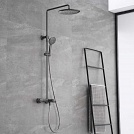 Душевая стойка термостатическая с изливом Vincea Desire VSFS-1D1TGM, цвет вороненая сталь