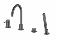 Смеситель на борт ванны врезной OLIVEEKA Y OL-669017-BGM Gun Metal (оружейная сталь)