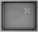 Мойка кухонная 540*440 Paulmark NEXT-SKEW 54 UNI, PM885444-GM Gun Metall (вороненая сталь)