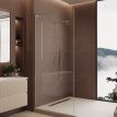Душевая перегородка 1000×2000 Vincea Walk-In VSWL-7HS100CLBN, брашированный никель, стекло прозрачное