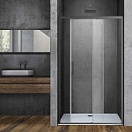 Душевая дверь Vincea Soft 1100×1950 VDS-3SO110CLGM, вороненая сталь, стекло прозрачное