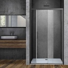 Душевая дверь Vincea Soft 1100×1950 VDS-3SO110CLGM, вороненая сталь, стекло прозрачное