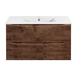 Мебель для ванной Vincea Mia Slim 900 R.Wood с белой раковиной