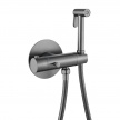 Смеситель скрытого монтажа термостатический с гигиеническим душем Rose R915T, Gun Metall (оружейная сталь)