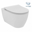 Унитаз подвесной Ideal Standard I.life O 35x53см, безободковый, смыв HydroTwist, сиденье SLIM микролифт, T568001/T572401