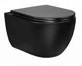 Унитаз подвесной Vincea Evo VT1-34MB безободковый, ультратонкое soft-close сиденье, черный матовый