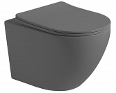 Унитаз подвесной Vincea Globo VT1-14SMA безободковый, ультратонкое soft-close сиденье, цвет антрацит матовый