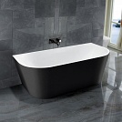 Ванна акриловая 1700х800 Vincea VBT-421MB пристенная, цвет: черный матовый/белый матовый