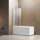 Шторка на ванну 800*1400 Vincea VSB-11800CL профиль хром, стекло прозрачное