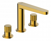 Смеситель для раковины встраиваемый на 3 отверстия WasserKRAFT Schunter 8235, Brushed Gold (брашированное золото)
