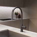 Смеситель для кухни Vincea City VKF-2C1GM, вороненая сталь