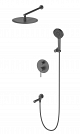 Душевая система скрытого монтажа с изливом Oliveeka Y OL-939017-BGM Gun Metal (оружейная сталь)