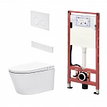 Комплект TECEspring Smart L S955797: Инсталляция с панелью смыва loop и подвесным унитазом-биде