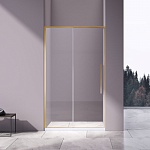 Душевая дверь Vincea Slim-N 1100×1950 VDS-4SN110CLG, брашированное золото, стекло прозрачное