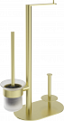 Стойка напольная с держателем туалетной бумаги и ёршиком DEANTE ROUND ADR_R732 Brushed Gold (брашированное золото)